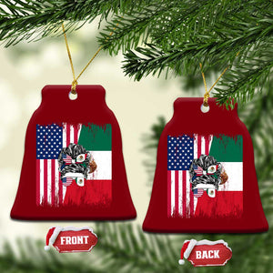 Mexican American Pride Ceramic Ornament Bicultural Heritage Girl Vintage Flag TS12 Print Your Wear