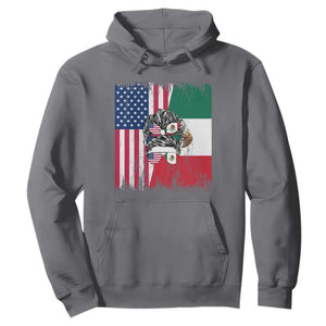 Mexican American Pride Hoodie Bicultural Heritage Girl Vintage Flag TS12 Charcoal Print Your Wear