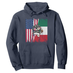 Mexican American Pride Hoodie Bicultural Heritage Girl Vintage Flag TS12 Navy Print Your Wear