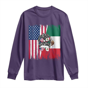 Mexican American Pride Long Sleeve Shirt Bicultural Heritage Girl Vintage Flag TS12 Purple Print Your Wear