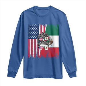 Mexican American Pride Long Sleeve Shirt Bicultural Heritage Girl Vintage Flag TS12 Royal Blue Print Your Wear
