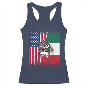 Mexican American Pride Racerback Tank Top Bicultural Heritage Girl Vintage Flag TS12 Navy Print Your Wear