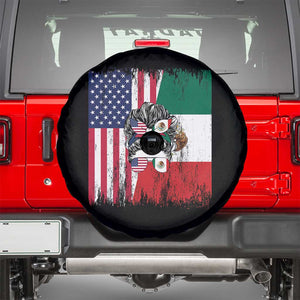 Mexican American Pride Spare Tire Cover Bicultural Heritage Girl Vintage Flag TS12 Black Print Your Wear
