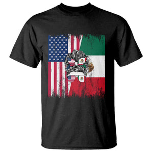 Mexican American Pride T Shirt Bicultural Heritage Girl Vintage Flag TS12 Black Print Your Wear
