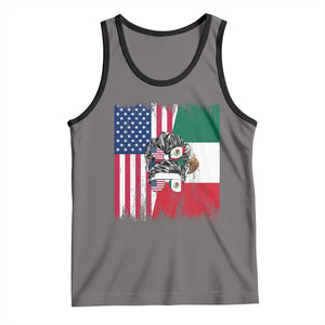 Mexican American Pride Tank Top Bicultural Heritage Girl Vintage Flag TS12 Deep Heather Black Print Your Wear
