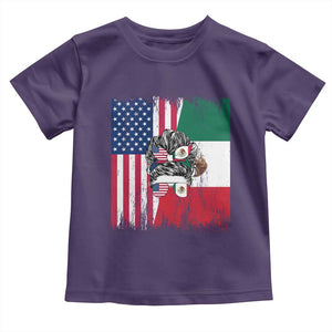 Mexican American Pride Toddler T Shirt Bicultural Heritage Girl Vintage Flag TS12 Purple Print Your Wear