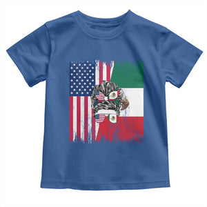 Mexican American Pride Toddler T Shirt Bicultural Heritage Girl Vintage Flag TS12 Royal Blue Print Your Wear
