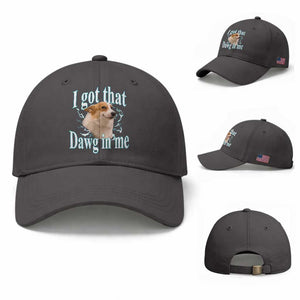 I Got That Dawg In Me Baseball Cap Funny Corgi Dog Meme TS12 Baseball Cap Universal Fit Dark Gray Print Your Wear
