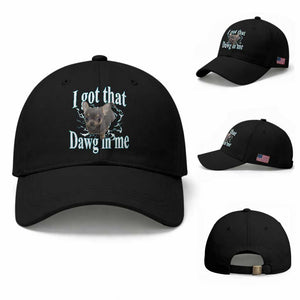 I Got That Dawg In Me Dog Meme Baseball Cap Ironic Chihuahua Face TS12 Baseball Cap Universal Fit Black Print Your Wear