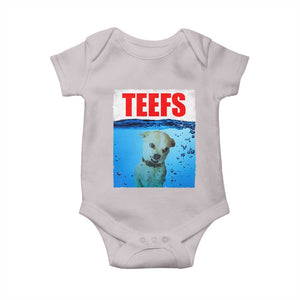 Chihuahua Dog Meme Baby Onesie Funny Horror Movie Poster Dog Teefs TS12 Ice Gray Print Your Wear