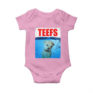 Chihuahua Dog Meme Baby Onesie Funny Horror Movie Poster Dog Teefs TS12 Light Pink Print Your Wear