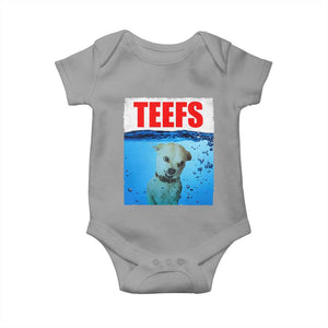 Chihuahua Dog Meme Baby Onesie Funny Horror Movie Poster Dog Teefs TS12 Sport Gray Print Your Wear