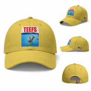 Chihuahua Dog Meme Baseball Cap Funny Horror Movie Poster Dog Teefs TS12 Baseball Cap Universal Fit Yellow Print Your Wear