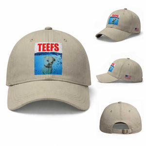 Chihuahua Dog Meme Baseball Cap Funny Horror Movie Poster Dog Teefs TS12 Baseball Cap Universal Fit Beige Print Your Wear
