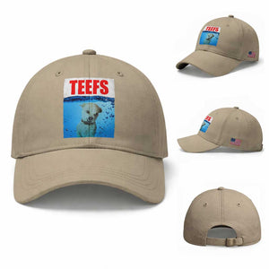 Chihuahua Dog Meme Baseball Cap Funny Horror Movie Poster Dog Teefs TS12 Baseball Cap Universal Fit Khaki Print Your Wear