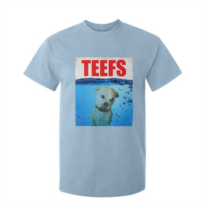 Chihuahua Dog Meme T Shirt For Kid Funny Horror Movie Poster Dog Teefs TS12 Light Blue Print Your Wear