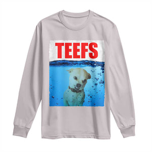 Chihuahua Dog Meme Long Sleeve Shirt Funny Horror Movie Poster Dog Teefs TS12 Ice Gray Print Your Wear