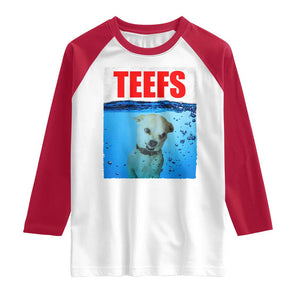 Chihuahua Dog Meme Raglan Shirt Funny Horror Movie Poster Dog Teefs TS12 White Red Print Your Wear