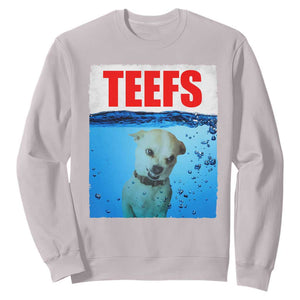 Chihuahua Dog Meme Sweatshirt Funny Horror Movie Poster Dog Teefs TS12 Ice Gray Print Your Wear