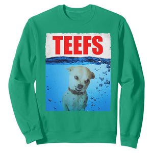Chihuahua Dog Meme Sweatshirt Funny Horror Movie Poster Dog Teefs TS12 Irish Green Print Your Wear