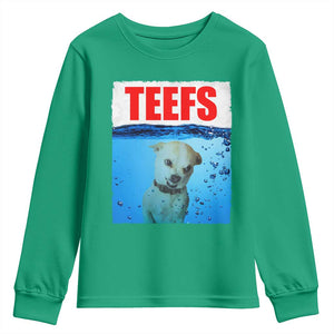 Chihuahua Dog Meme Youth Sweatshirt Funny Horror Movie Poster Dog Teefs TS12 Irish Green Print Your Wear