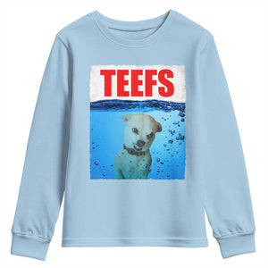 Chihuahua Dog Meme Youth Sweatshirt Funny Horror Movie Poster Dog Teefs TS12 Light Blue Print Your Wear