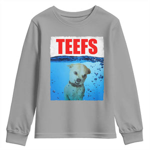 Chihuahua Dog Meme Youth Sweatshirt Funny Horror Movie Poster Dog Teefs TS12 Sport Gray Print Your Wear