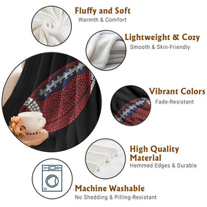 Patriotic Polka Dot Football Throw Blanket Dot Day Gift