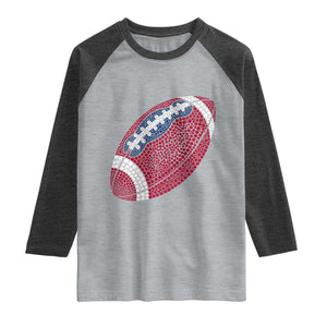Patriotic Polka Dot Football Raglan Shirt Dot Day Gift