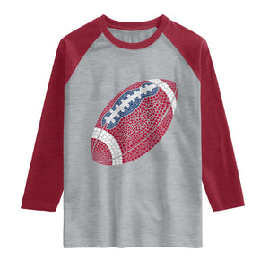 Patriotic Polka Dot Football Raglan Shirt Dot Day Gift
