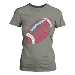 Patriotic Polka Dot Football T Shirt For Women Dot Day Gift