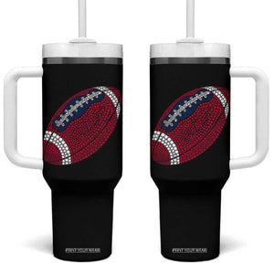 Patriotic Polka Dot Football Tumbler With Handle Dot Day Gift