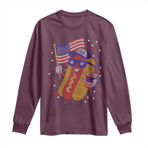 International Dot Day Hotdog Long Sleeve Shirt Red White Blue Polka Dots