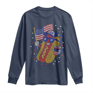 International Dot Day Hotdog Long Sleeve Shirt Red White Blue Polka Dots