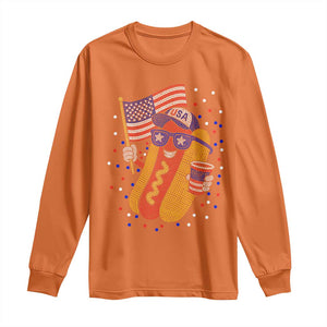 International Dot Day Hotdog Long Sleeve Shirt Red White Blue Polka Dots