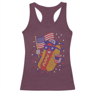 International Dot Day Hotdog Racerback Tank Top Red White Blue Polka Dots