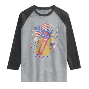 International Dot Day Hotdog Raglan Shirt Red White Blue Polka Dots