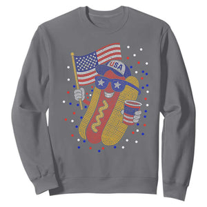 International Dot Day Hotdog Sweatshirt Red White Blue Polka Dots