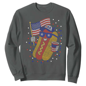 International Dot Day Hotdog Sweatshirt Red White Blue Polka Dots