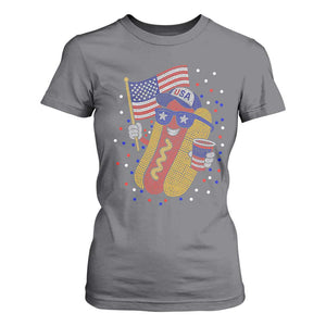 International Dot Day Hotdog T Shirt For Women Red White Blue Polka Dots
