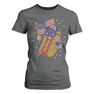 International Dot Day Hotdog T Shirt For Women Red White Blue Polka Dots