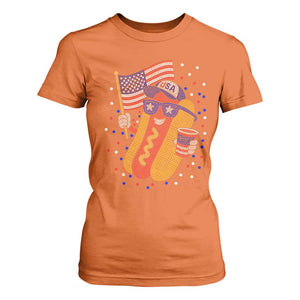 International Dot Day Hotdog T Shirt For Women Red White Blue Polka Dots
