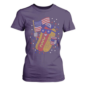 International Dot Day Hotdog T Shirt For Women Red White Blue Polka Dots