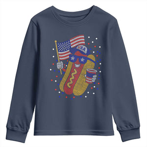 International Dot Day Hotdog Youth Sweatshirt Red White Blue Polka Dots