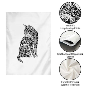 Polka Dot Black Cat Garden Flag International Dot Day Gift