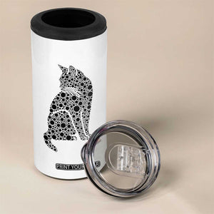 Polka Dot Black Cat 4 in 1 Can Cooler Tumbler International Dot Day Gift