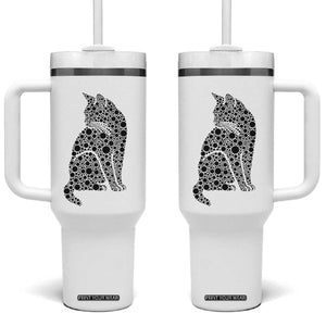 Polka Dot Black Cat Tumbler With Handle International Dot Day Gift