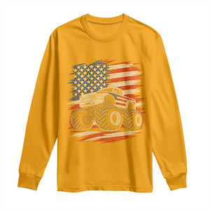 Patriotic Monster Truck Polka Dot Long Sleeve Shirt Dot Day Gift