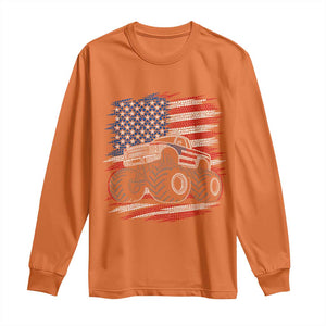 Patriotic Monster Truck Polka Dot Long Sleeve Shirt Dot Day Gift