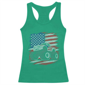 Patriotic Monster Truck Polka Dot Racerback Tank Top Dot Day Gift